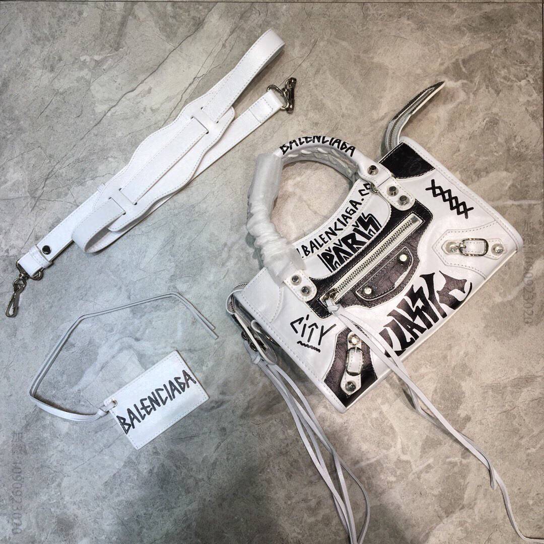 Balenciaga巴黎世家Classic City涂鸦机车包084228
