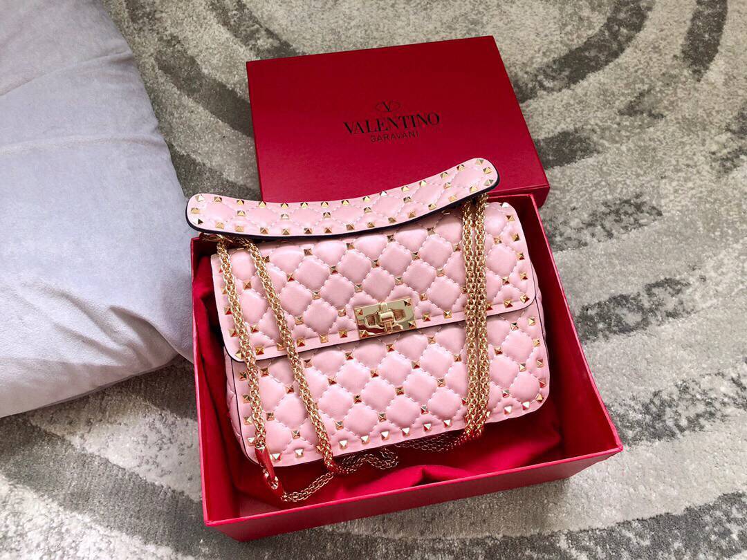 Valentino华伦天奴顶级羊皮内外全皮迷你小钉修饰斜挎包0123m