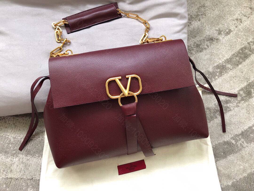 Valentino华奴天伦Garavani VRING 摔纹小牛皮单肩包00...