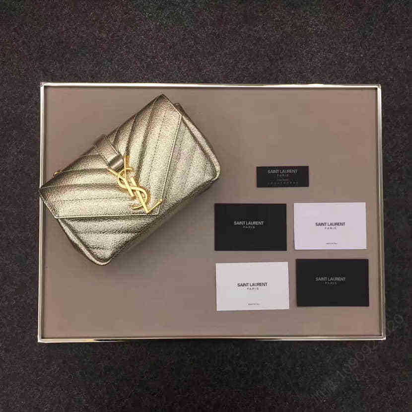 Saint Laurent 金色光面皮金色Logo链条包 399289Z