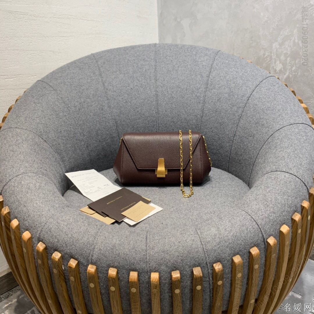 BV BottegaVeneta 迷你ANGLE手袋 608798酒红色