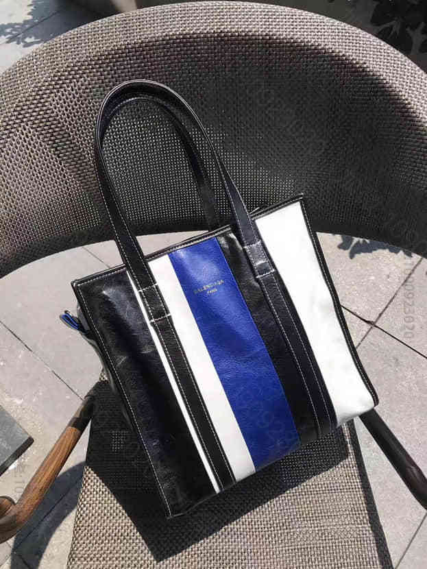 B100_Balenciaga 多色拼接Bazar香油蜡牛皮编织包