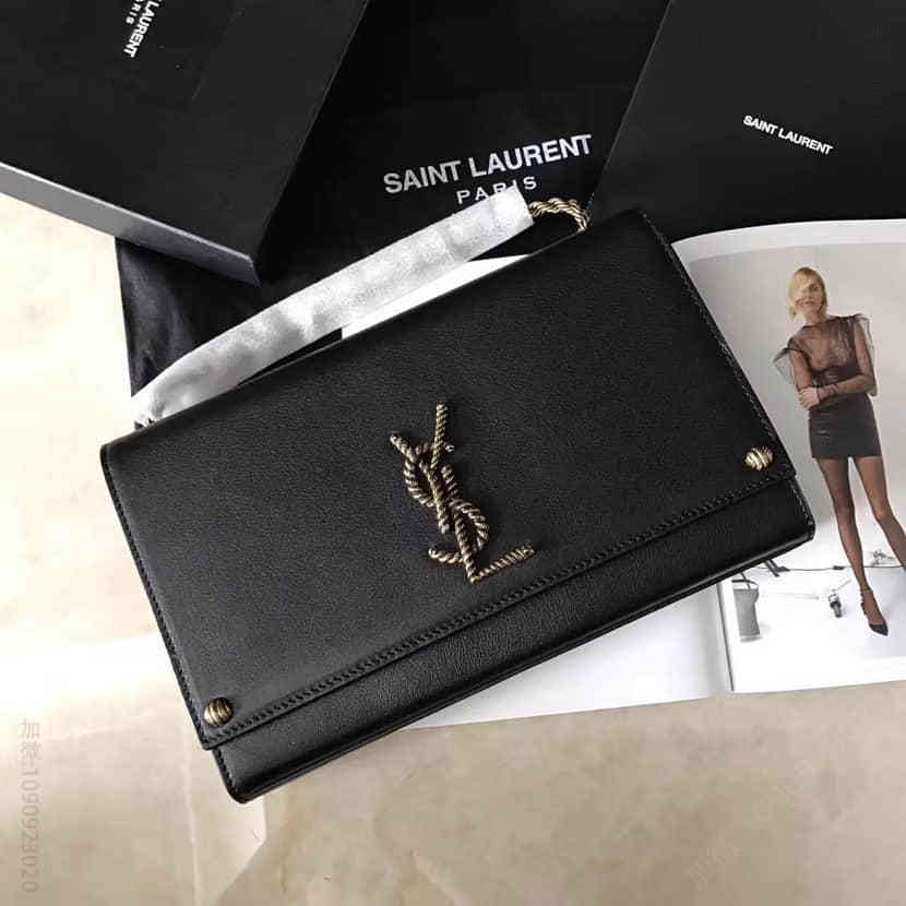 YSL圣罗兰 kate bag 麻绳式Logo与肩带 链条斜挎包 466300