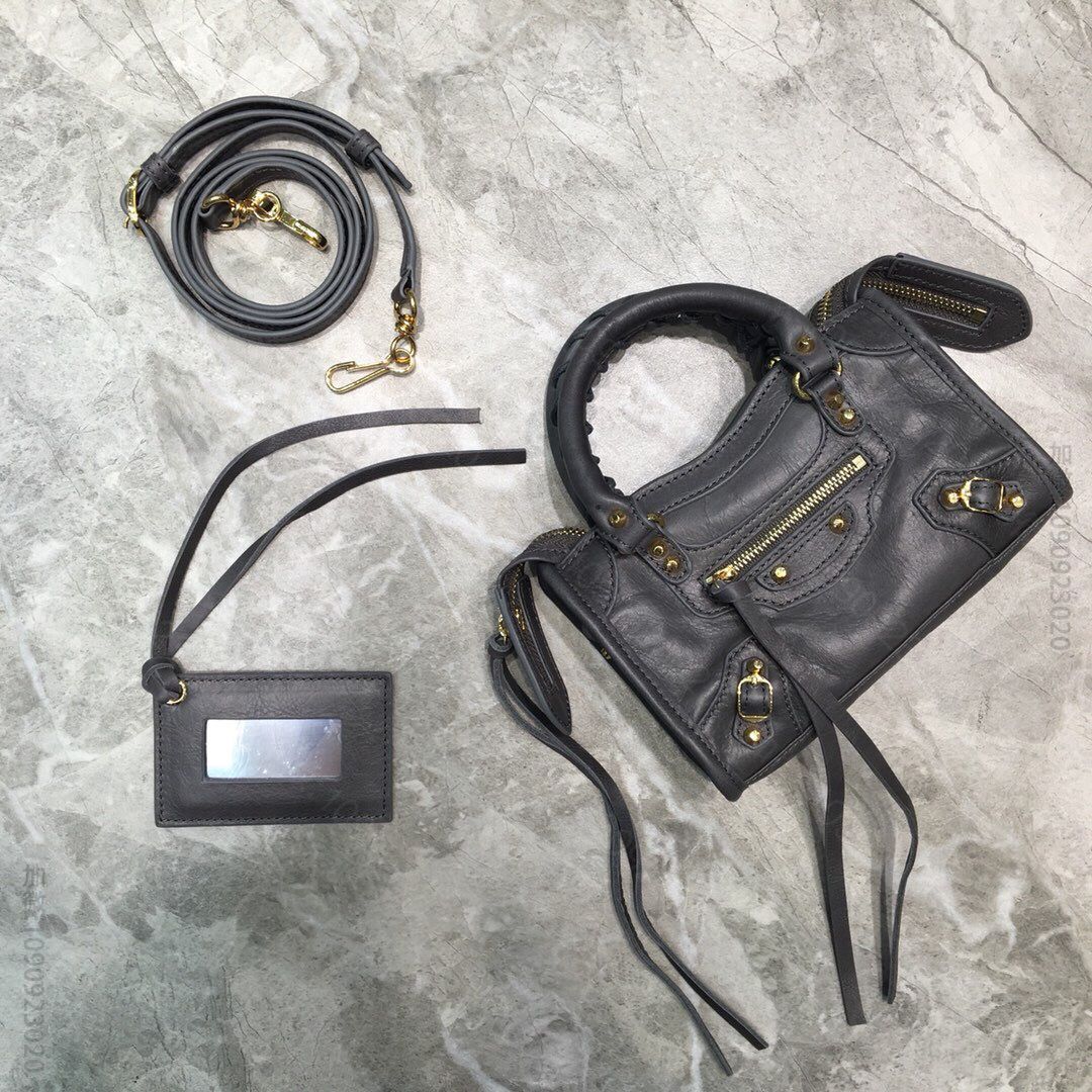 Balenciaga巴黎世家进口油蜡牛皮机车包008