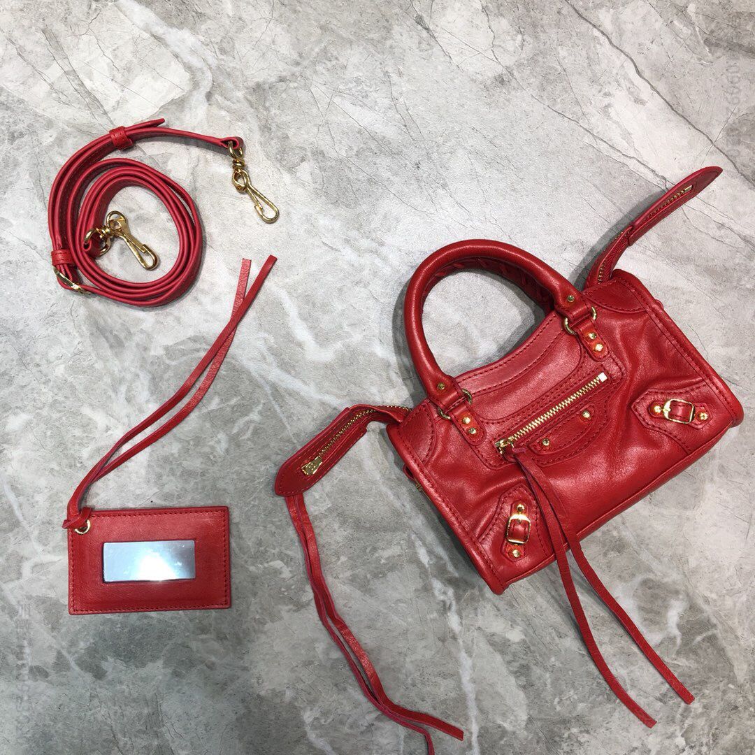 Balenciaga巴黎世家进口油蜡牛皮机车包008
