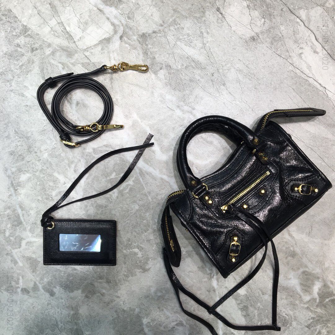 Balenciaga巴黎世家进口油蜡牛皮机车包008