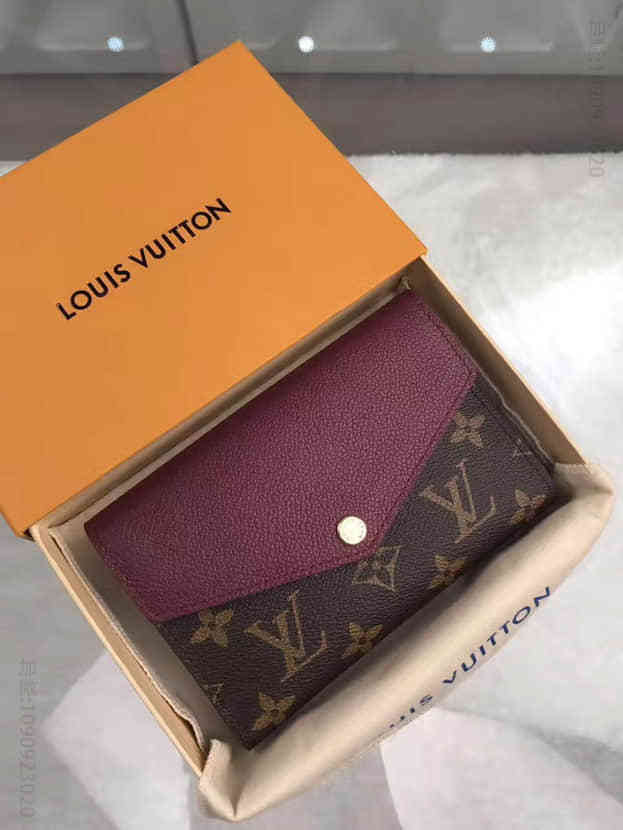 LV Pallas紫色小牛皮垂盖短款钱夹 M60140
