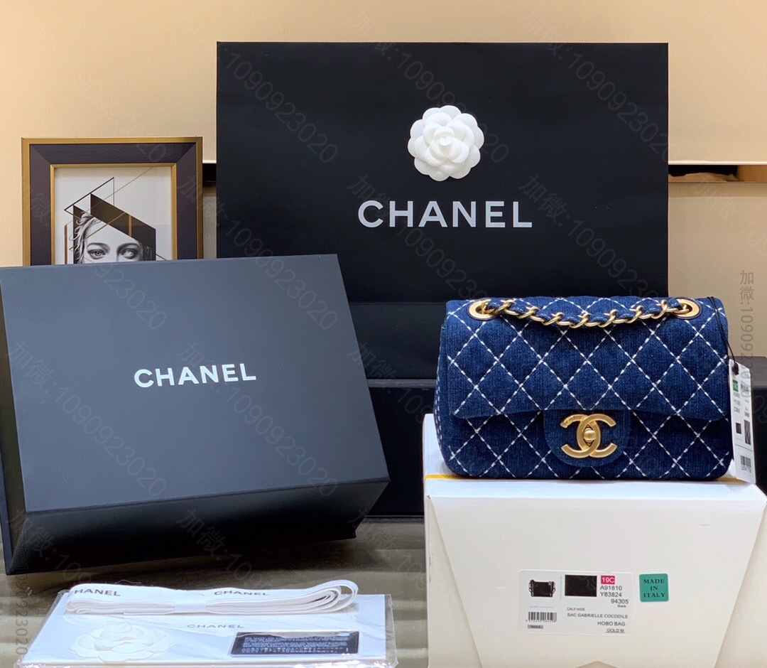Chanel/香奈儿 2023早春限量版CF牛仔单肩斜挎包 AS1327