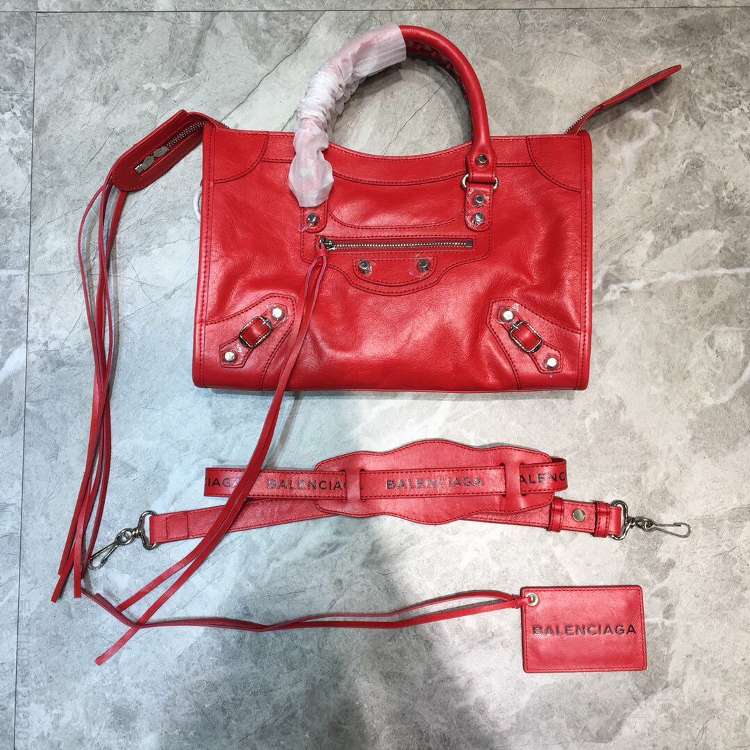 Balenciaga巴黎世家CITY MINI 爆裂纹牛皮机车包084669