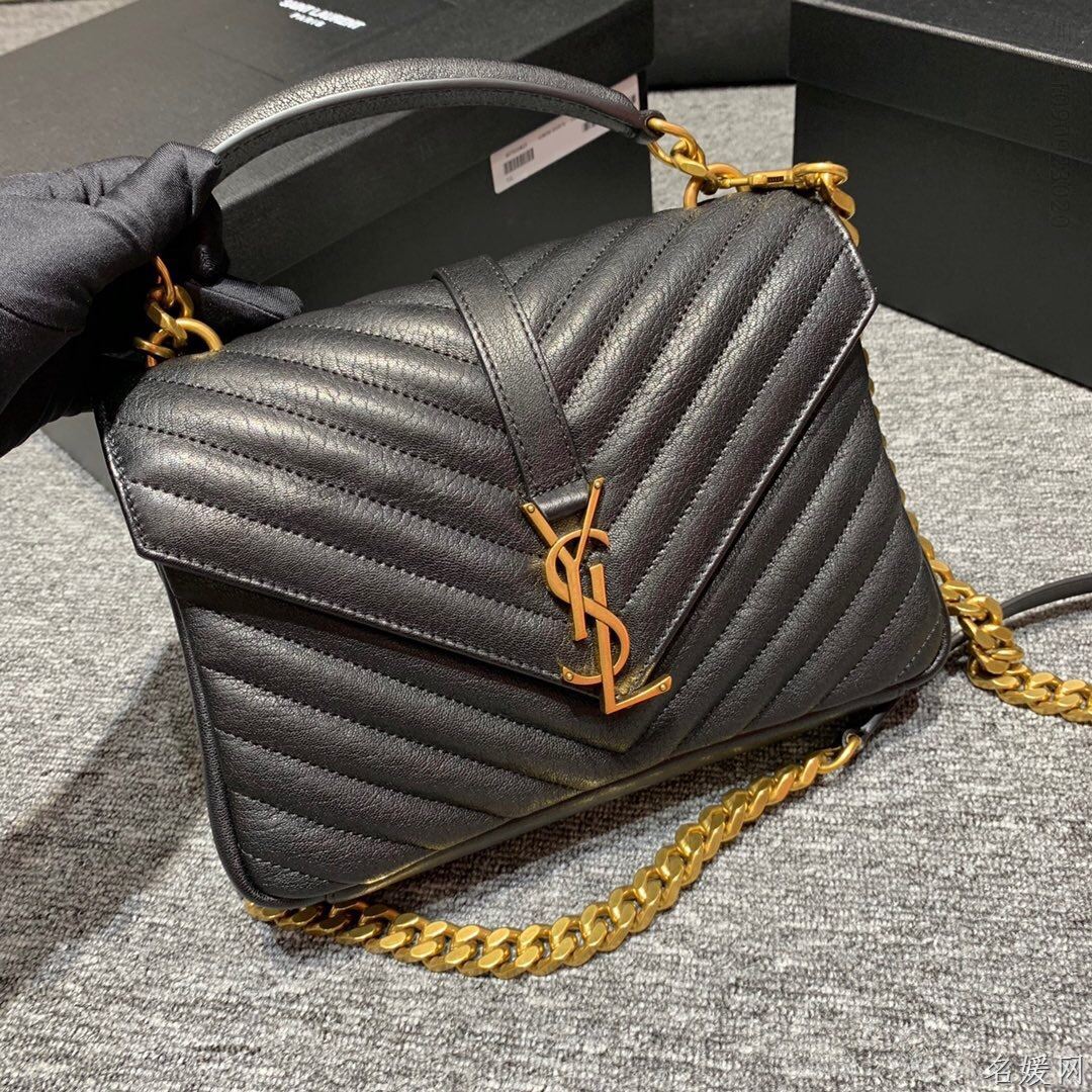 【原厂皮】YSL/圣罗兰 新款MONOGRAM COLLEGE邮差包 428056黑色