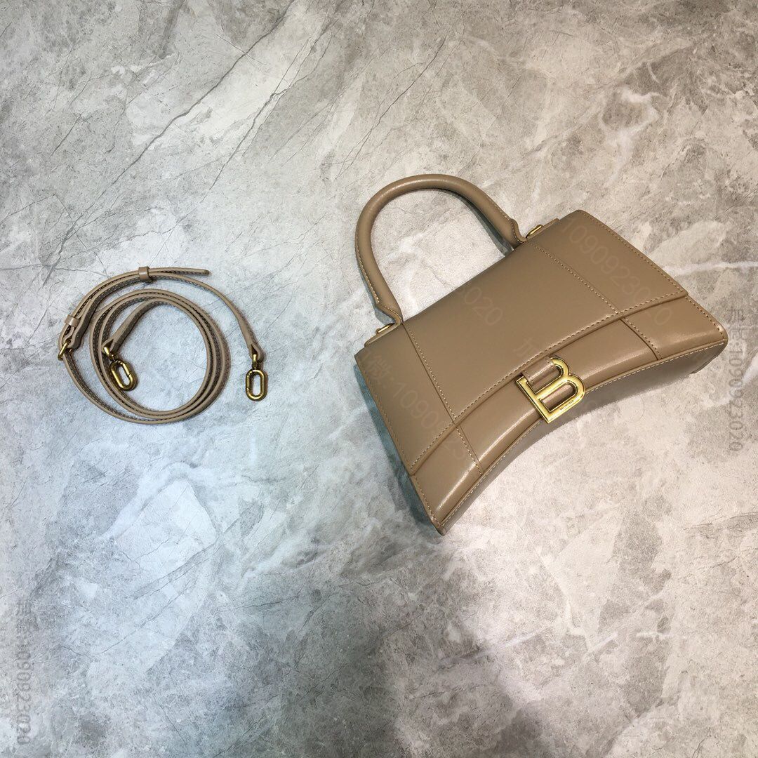 Balenciaga巴黎世家银色五金沙漏包手提包