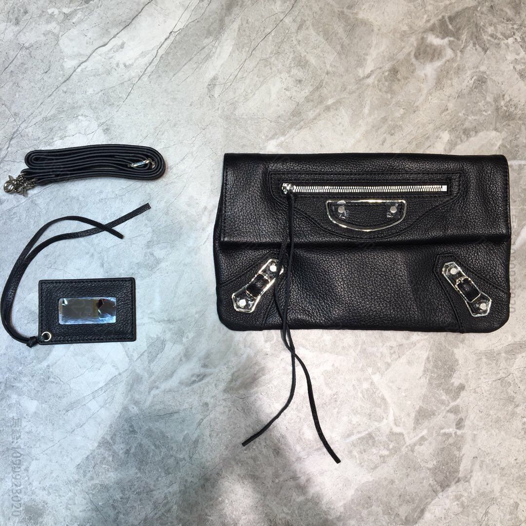 Balenciaga巴黎世家原版山羊皮经典包边五金装饰信封包084673