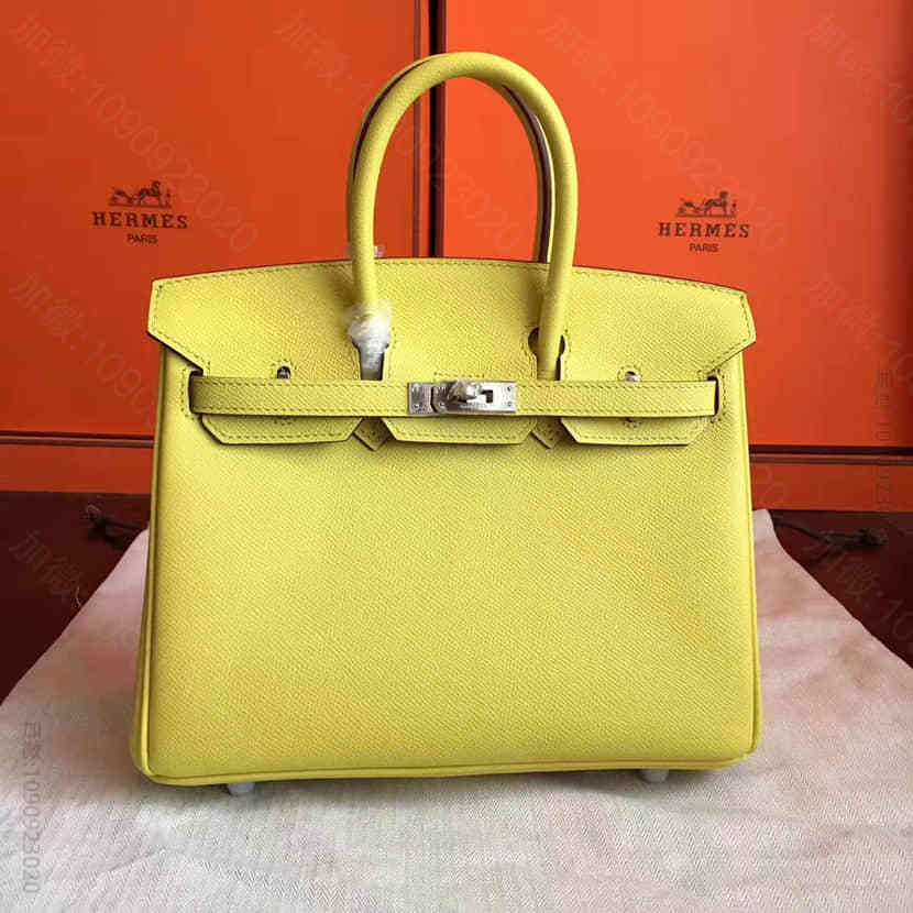 爱马仕Hermes 柠檬黄Epsom皮Birkin铂金包 25CM