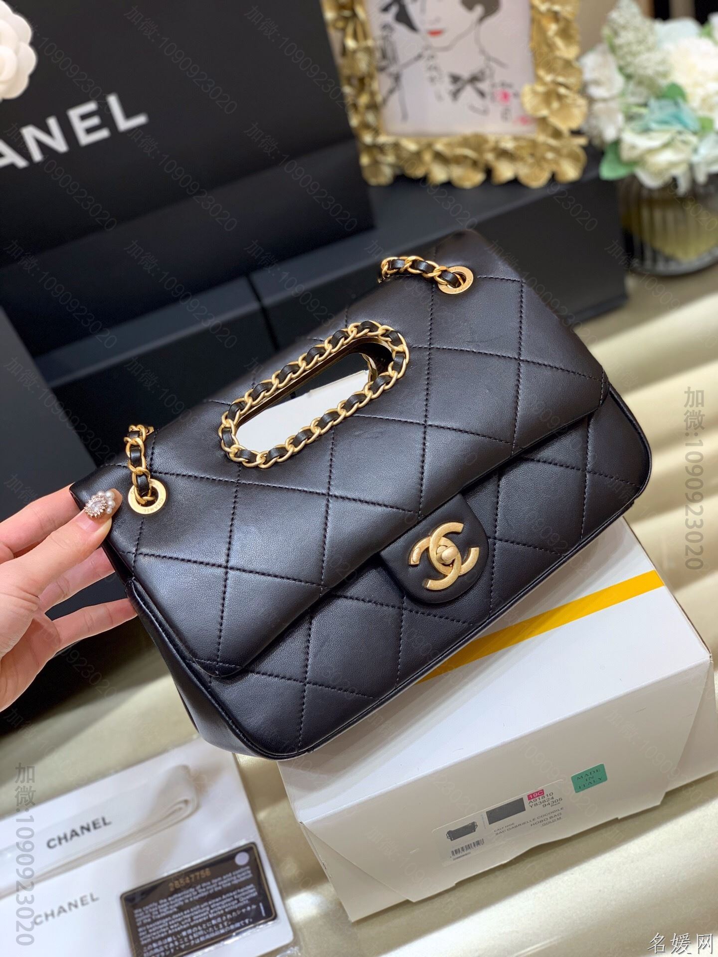 Chanel/香奈儿 2023春夏新款链条单肩手提包口盖包 AS1466