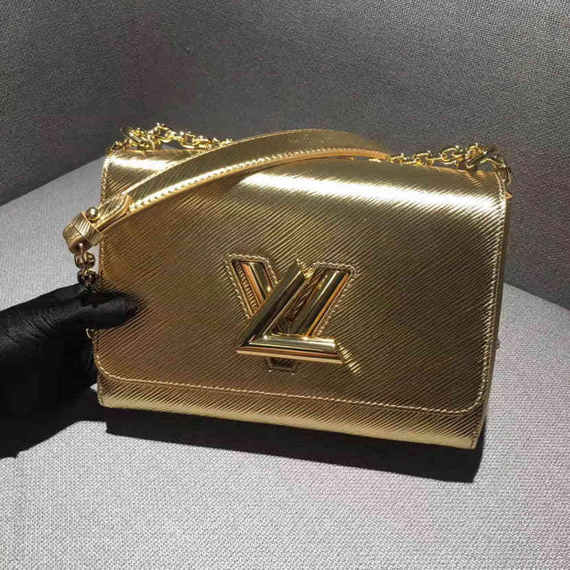 高仿LV女包 LV女包 LV 金色中号Twist水波纹链条斜挎包 M50271 原单LV M50271