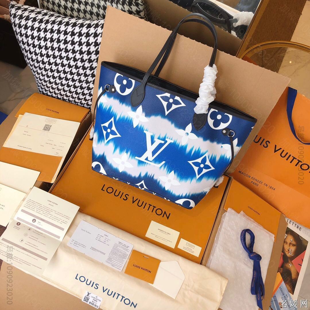 LV 2023夏日系列扎染新款NEVERFULL中号购物袋 M45128