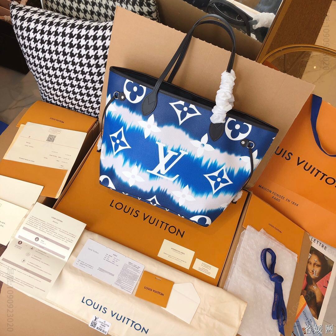 LV 2023夏日系列扎染新款NEVERFULL中号购物袋 M45128