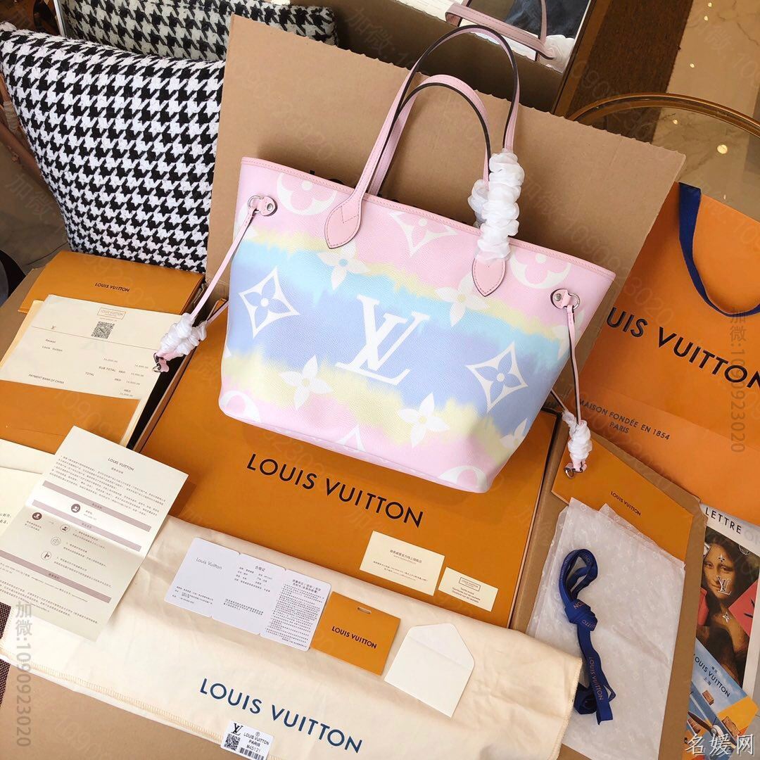 LV 2023夏日系列扎染新款NEVERFULL中号购物袋 M45270