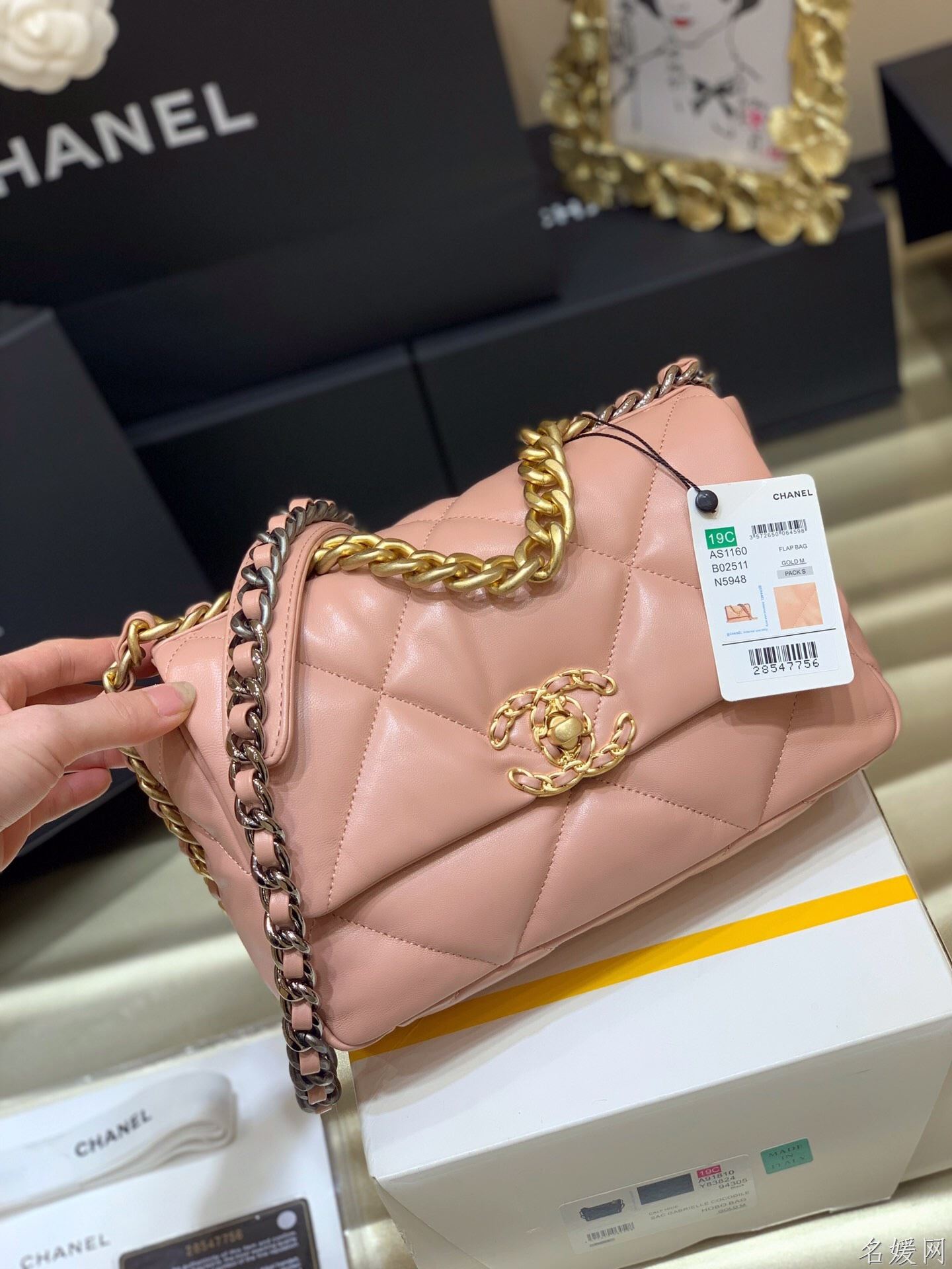 Chanel/香奈儿 专柜最新款19 bag小号链条包 AS1160