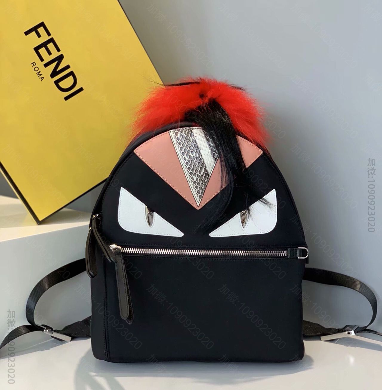 FENDI芬迪BAG BUGS图案尼龙背包2313