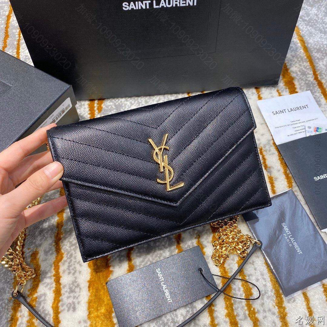 【原厂皮】YSL/圣罗兰 woc19CM小号链条信封包 393953
