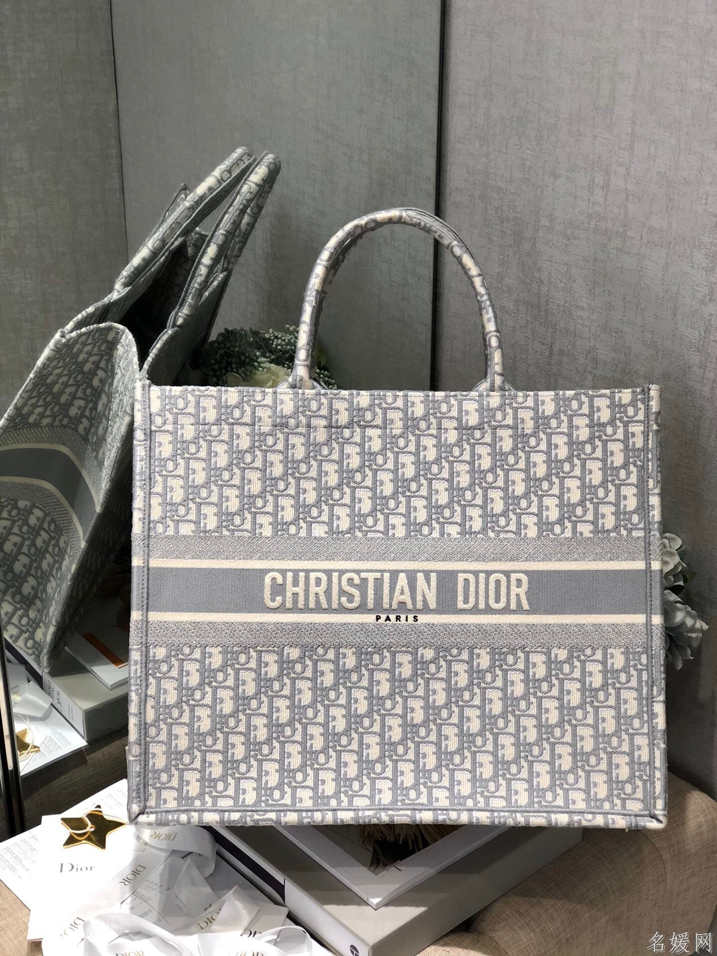 Dior/迪奥 2023新款灰色Book Tote手提托特包购物袋 41.5...