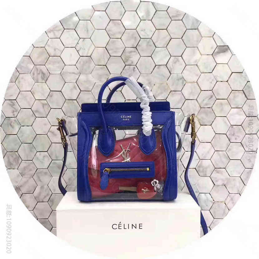 赛琳 Celine 笑脸包 夏日风情款 luggage nano 宝蓝