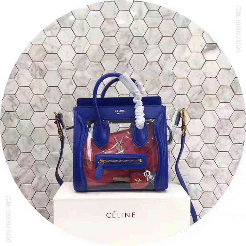 赛琳 Celine 笑脸包 夏日风情款 luggage nano 宝蓝