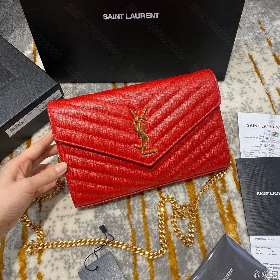 【原厂皮】YSL/圣罗兰 MONOGRAM WOC信封链条斜挎单肩包 377...