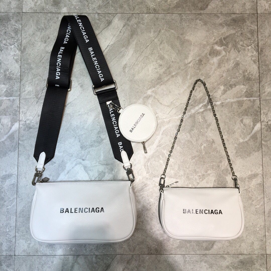 Balenciaga巴黎世家3件套银色五金斜挎包手提包017