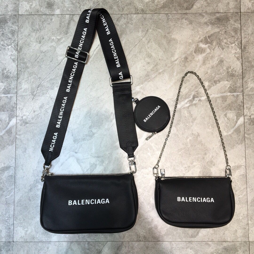Balenciaga巴黎世家3件套银色五金斜挎包手提包017