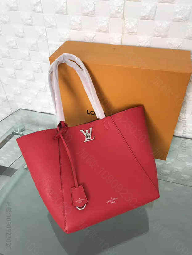 路易威登 LV LOCKME CABAS 宝石红手提购物包 M42290