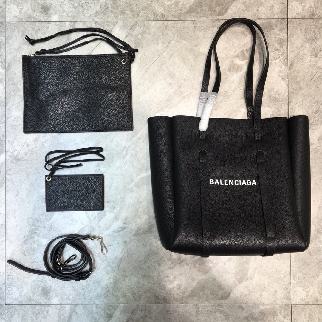 Balenciaga巴黎世家里外进口牛皮小号Everyday购物袋201