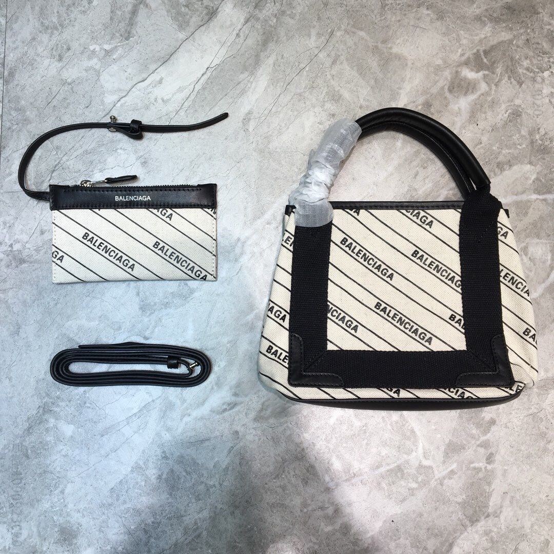 Balenciaga巴黎世家超级迷你条纹标识帆布包520