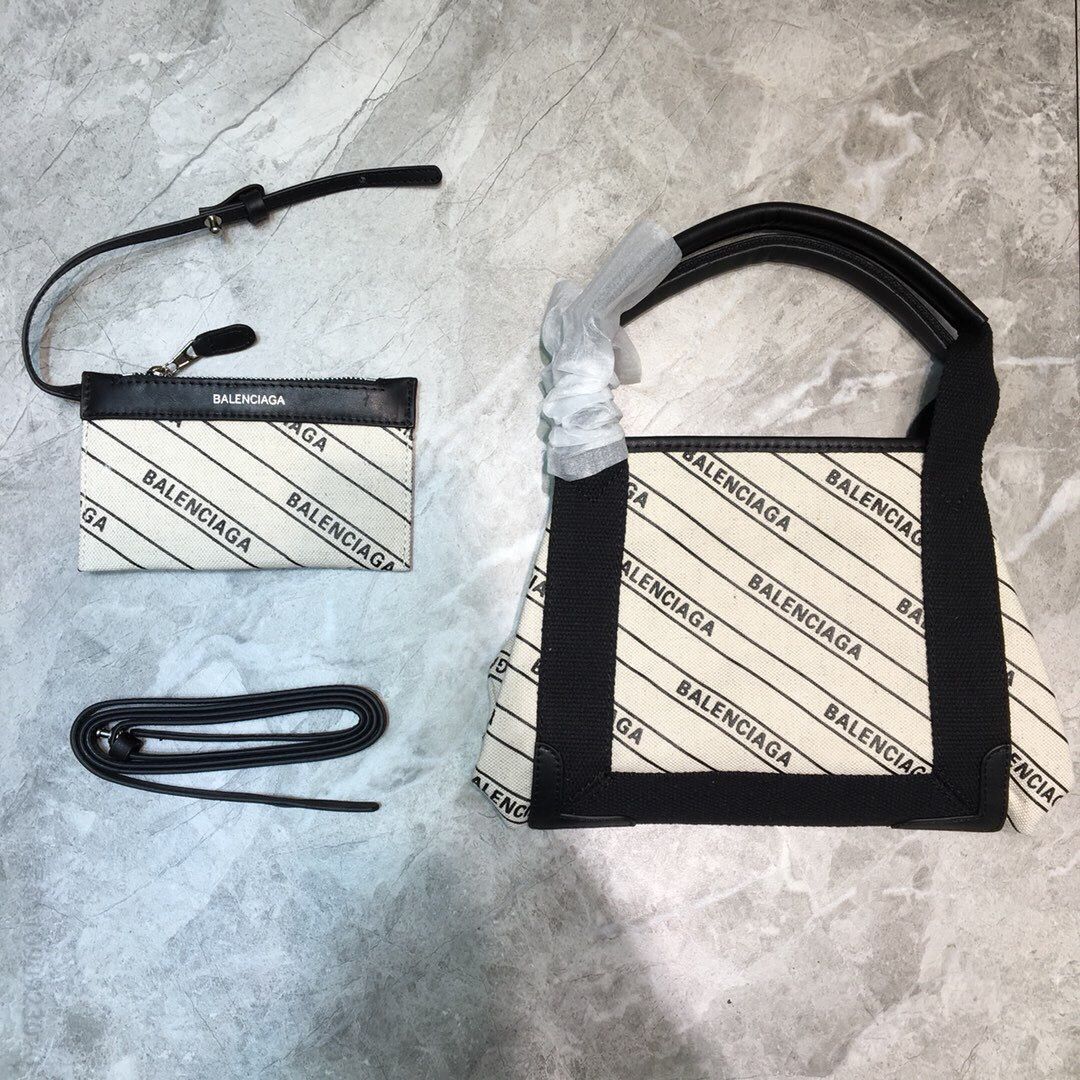 Balenciaga巴黎世家迷你条纹标识帆布包521