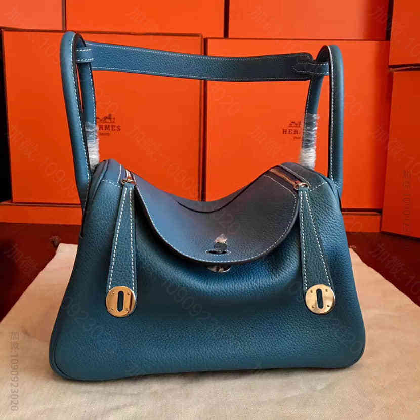 爱马仕Hermes 牛仔兰进口togo皮lindy林迪包 30CM