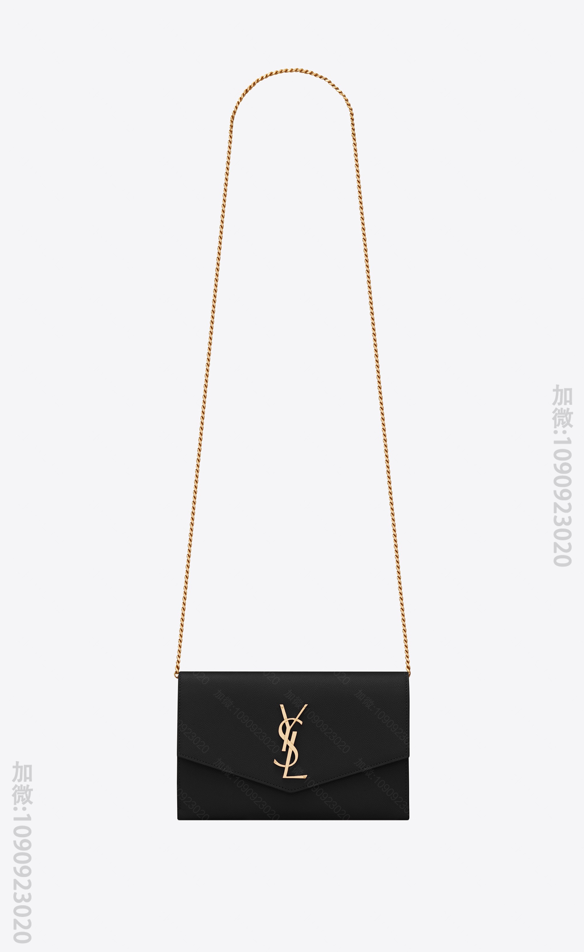 YSL/圣罗兰 UPTOWN粒面压印皮革链条钱包 6077881GF0J10...