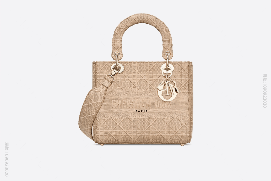 Dior 中号米色刺绣藤格纹Lady D-Lite戴妃包 M0565OREY...