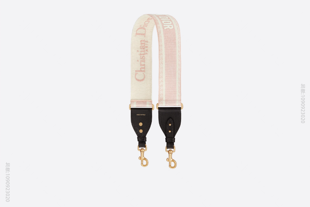 Dior 粉色刺绣“CHRISTIAN DIOR”肩带 S8540CBTE_...