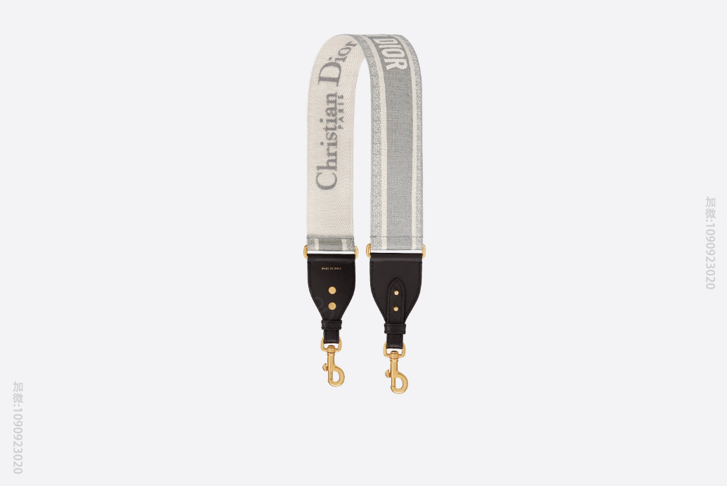Dior 灰色刺绣“CHRISTIAN DIOR”肩带 S8540CBTE_...