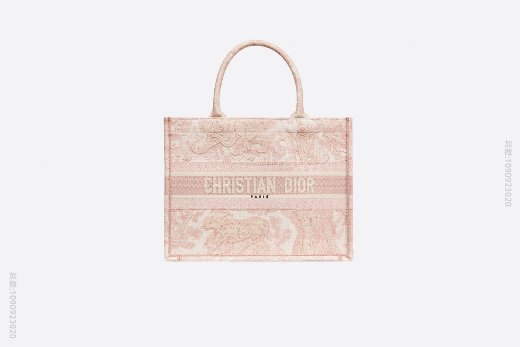 Dior/迪奥 小号粉色茹伊印花Book Tote手提购物袋 M1296ZT...