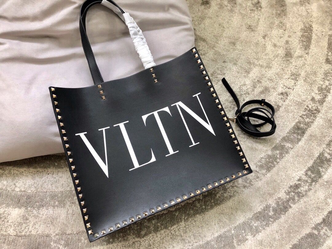 华伦天奴女士购物袋 Valentino华伦天奴VLTN品牌大logo牛皮购物袋0978 