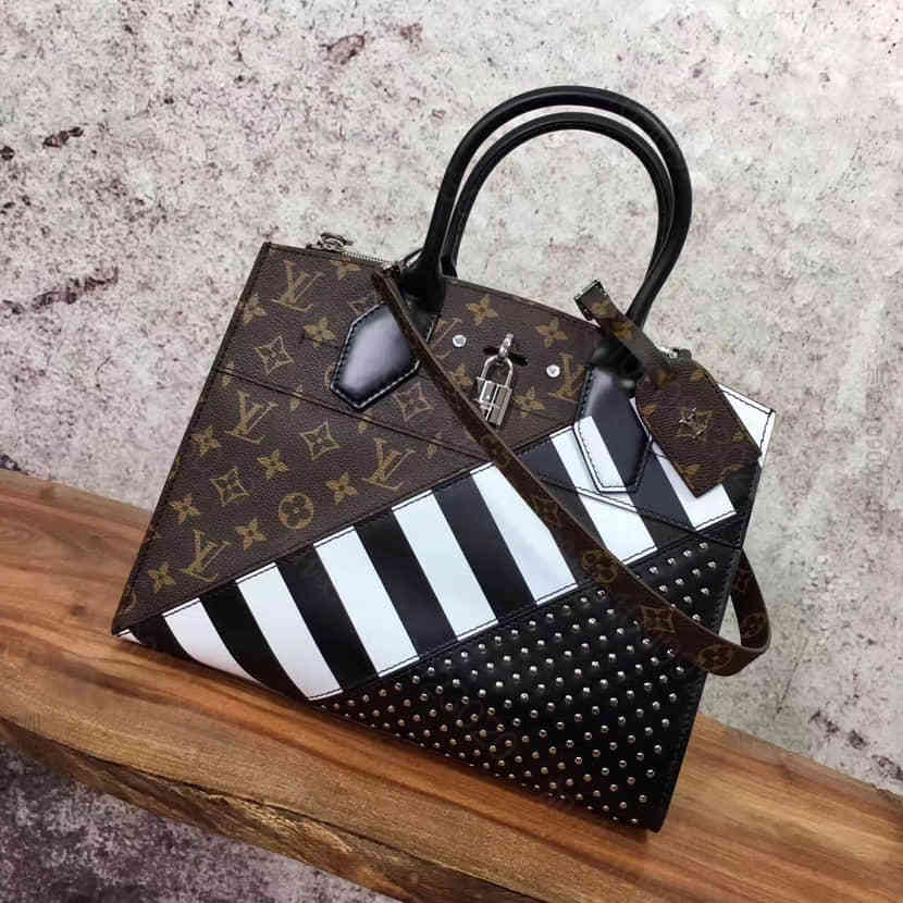 2016春夏系列撞色条纹 LV CITY STEAMER 中号手袋 M423...
