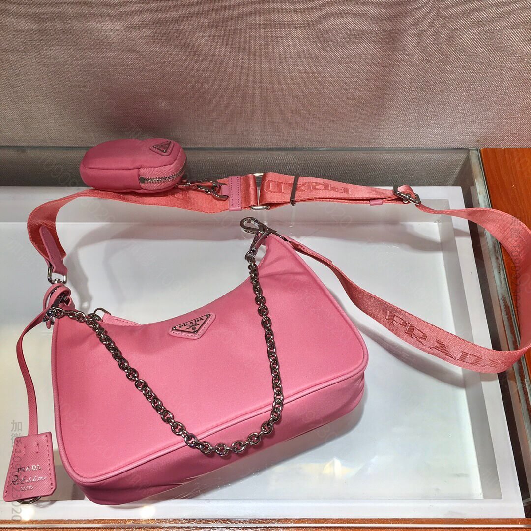 Prada/普拉达 2023新款Nylon Hobo三合一链条包尼龙腋下包 ...