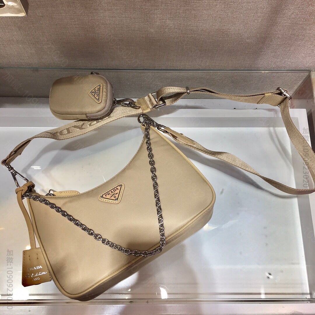Prada/普拉达 2023新款Nylon Hobo三合一链条包尼龙腋下包 ...