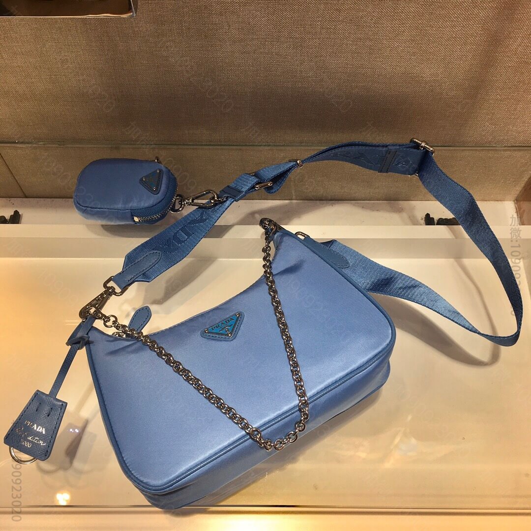 Prada/普拉达 2023新款Nylon Hobo三合一链条包尼龙腋下包 ...
