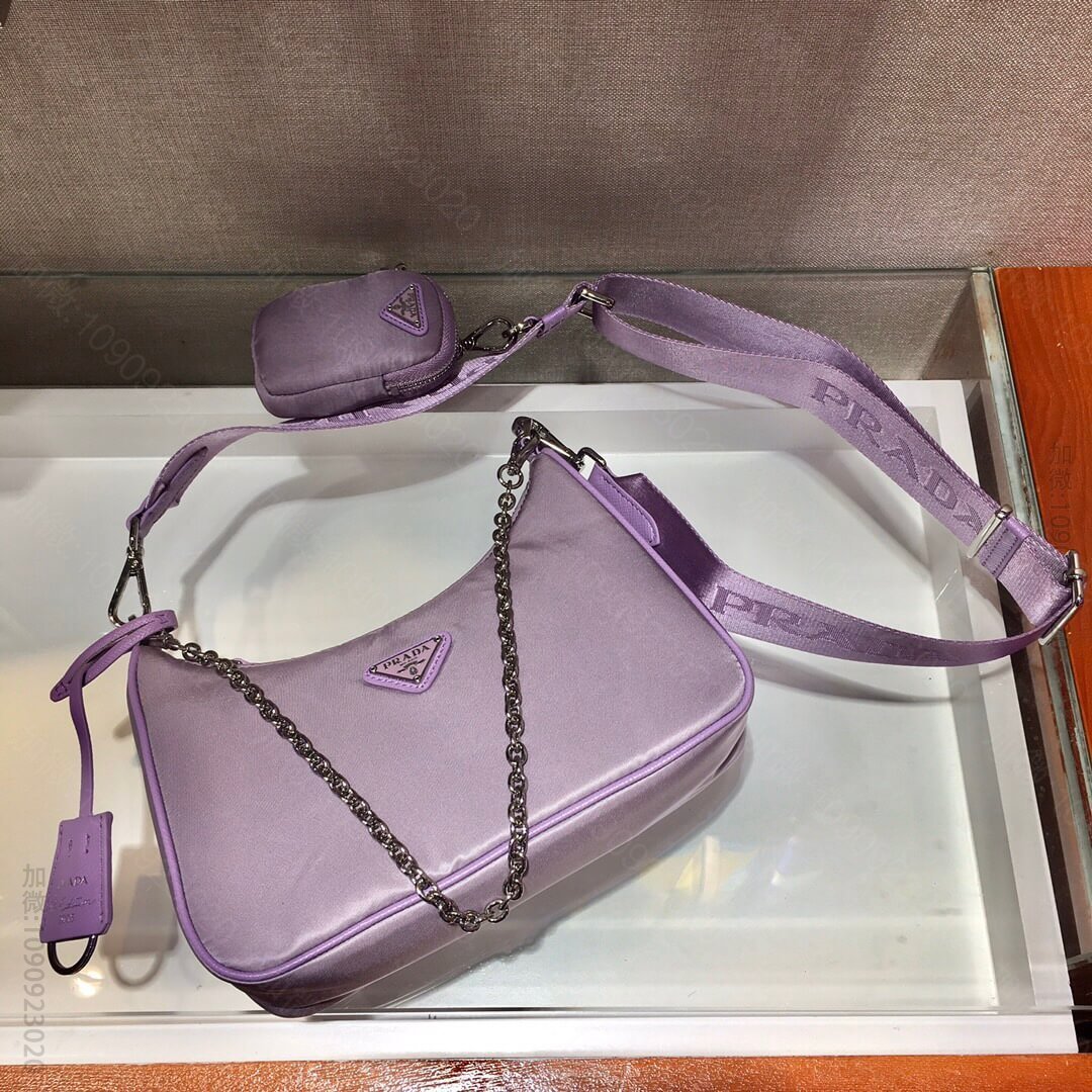 Prada/普拉达 2023新款Nylon Hobo三合一链条包尼龙腋下包 ...