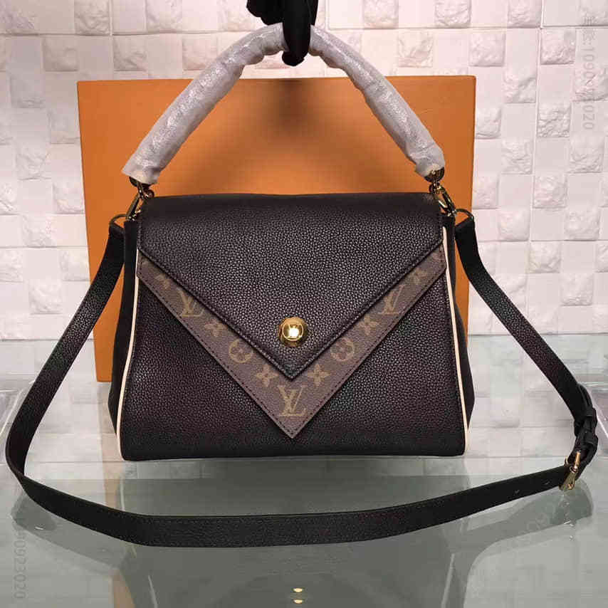 LV DOUBLE V 形搭盖手袋M54439黑色