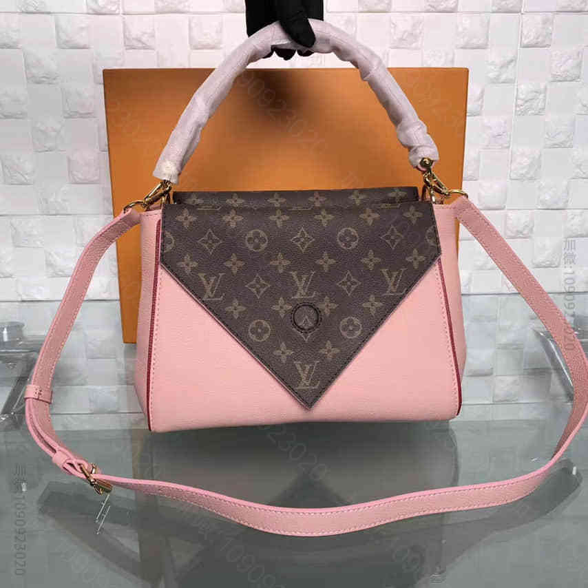 LV DOUBLE V 形搭盖手袋M54440粉色