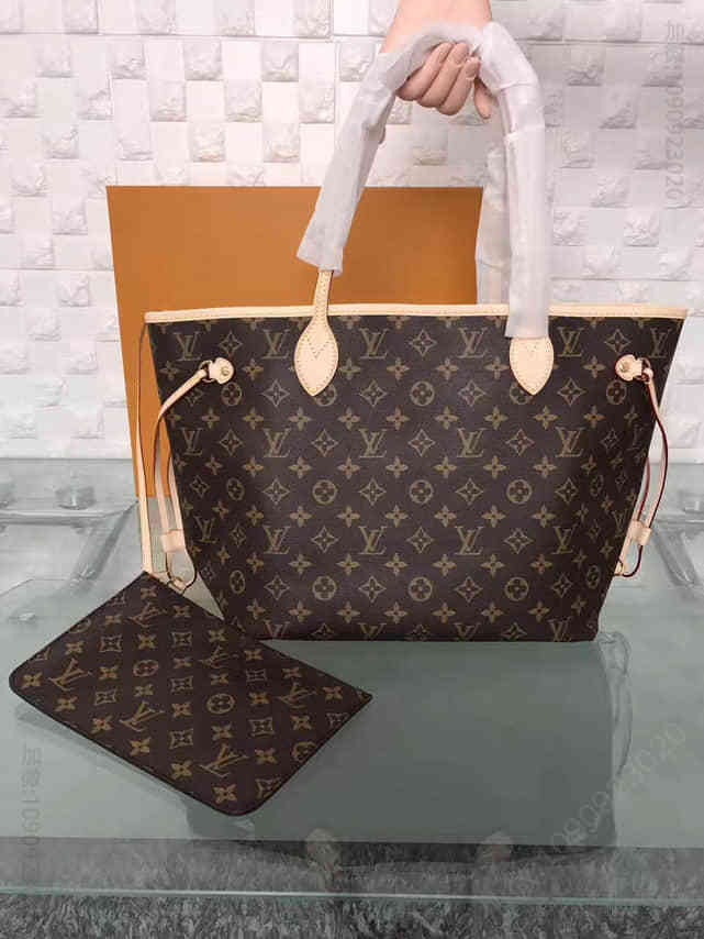 LV NEVERFULL 老花色中号子母购物包袋M40995